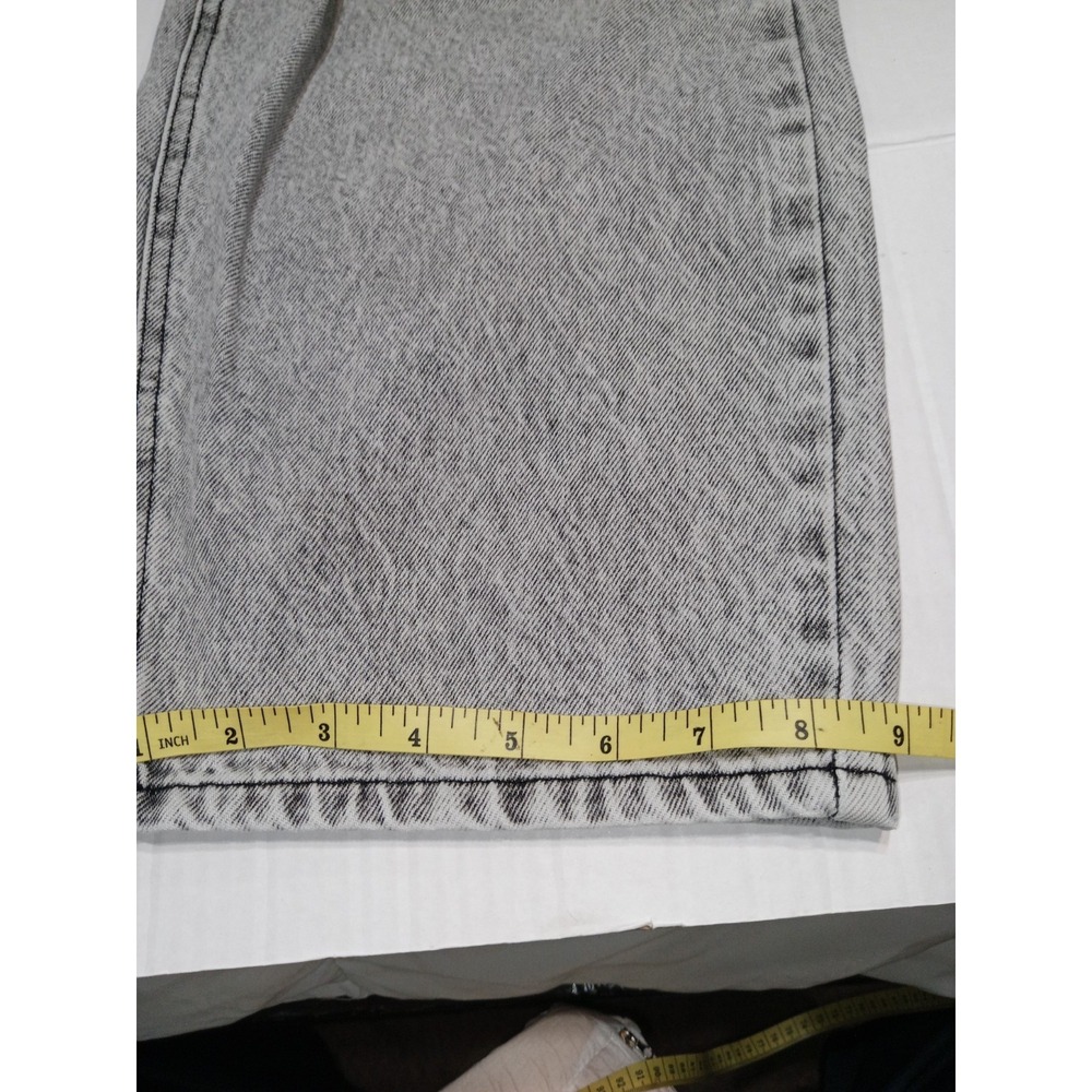 Empyre Baggy Jeans Mens 32x26 Gray Acid Wash Skater Denim Y2K Wide Leg Pants - Picture 10 of 14